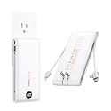 VEEKTOMX Portable Charger with Built in Cables 10000mAh, Power Bank for iPhone with AC Wall Plug, Fast Charging USB C Slim Battery Pack with LED