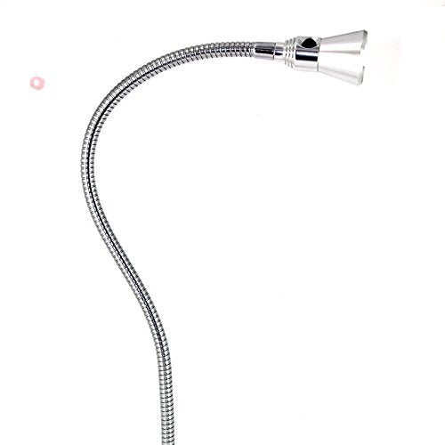 BiNFU 3W Gooseneck Bedside Reading Light, Wall/Headboard Mounted LED Art Gallery Display Lamp with Switch, Chrome(Plug)