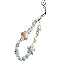 Myuiao Beaded Phone Lanyard Wrist Strap,Anti-Lost Charm String Cell Lanyard Strap Charm Women's Wristlet, Cell Charms, Car Keychain,Pearl Bracelet
