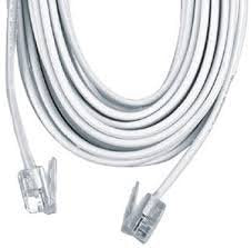 Bistras 25 Ft 4C Telephone Extension Cord Cable Line Wire, for Any Phone, Modem, Fax Machine, Answering Machine, Caller ID, White (1 pk 25 ft )