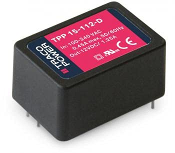 TPP 15-112-D, Power Supply; AC-DC; Encapsulated; PCB Mount; 15W; 12V@1250 mA; 85-264V in