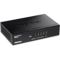 TRENDnet Gigabit Desktop Switch, TEG-S51, 5 x Gigabit RJ-45 Ports, Ethernet Splitter, 10Gbps Switching Capacity, Fanless Design, Metal Enclosure