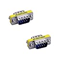 LuoQiuFa 2 Pack Rs232 Serial Cable 9 Pin DB9 Male to Male Gender Changer Coupler Adapter Connector