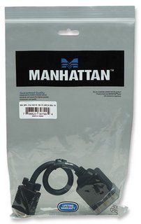 Manhattan, S-VGA (15-pin) Male to S-VGA (15-Pin) Female and Component (3-RCA) Female Video Splitter