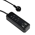 Clear Power 2-Outlet Power Strip with 3 USB Ports(1 USB-C), Flat Plug, 6 ft Power Cord, Compact USB Charging Hub, Desktop Charging Station with USB C