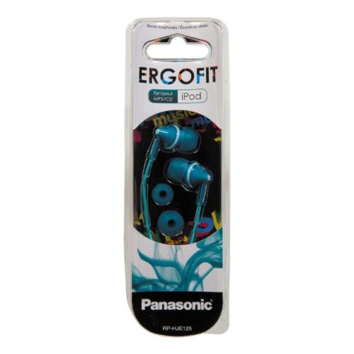 Panasonic RP-HJE125-Z Wired Earphones, Turquoise