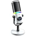Aokeo Microphone for PC, AK-10 USB/XLR Dynamic Desktop Microphone for Gaming,Podcast,Streaming with RGB Light,Volume Control,Mute Button,Noise