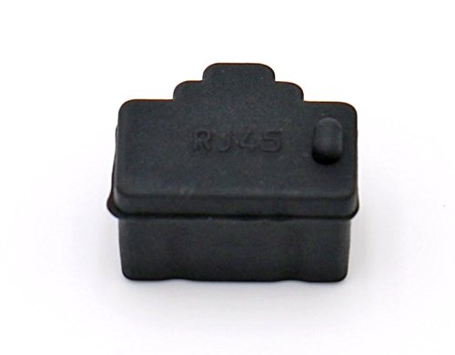 iExcell 200 Pcs Black Ethernet Hub Port RJ45 Anti Dust Cover Cap Protector Plug
