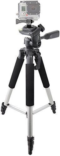 57" Inch Aluminum Tripod + Tripod Mount for ALL GoPro HERO Cameras + eCostConnection Microfiber Cloth