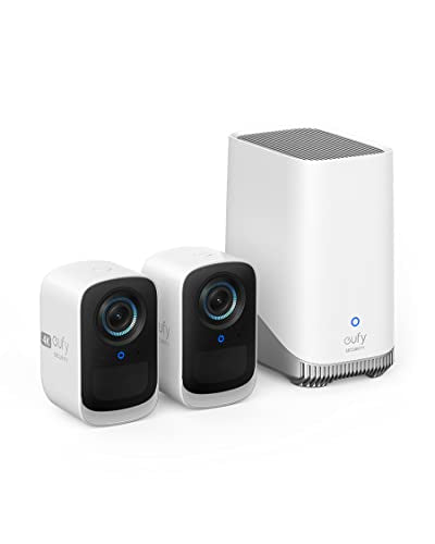 eufy Security S300 eufyCam 3C 2-Cam Kit, Security Camera Outdoor Wireless, 4K Camera, Expandable Local Storage up to 16TB, Face Recognition AI