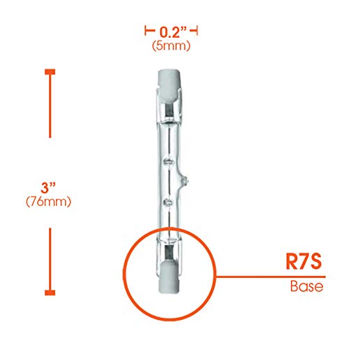 Xtricity T3 J Base Bulb Double Ended RSC Base Halogen Light Bulbs 75 watt, 500Lumens, 130V, 2700K Soft White, Dimmable, 78 MM, (6 Pack)