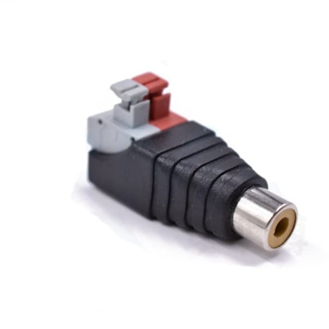 Haokiang 2-Pack Speaker Phono RCA Female to 2 Screw Terminal Strip Audio Video Spring Press Type Balum Connector Adapter (RCA F/AV F)