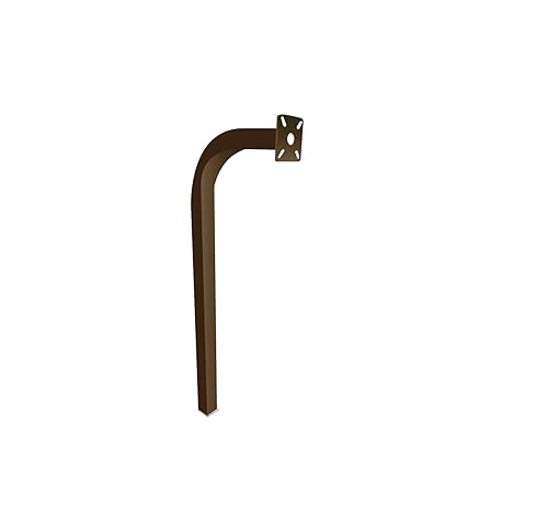 Standard Direct Burial Goose Neck Pedestal Aluminum 2" X 2" X 60" gate keypad mounting Post (Bronze)