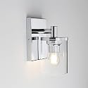 Pathson 1-Light Vintage Wall Sconce, Hardwired Bathroom Wall Light with Clear Glass Shade and Metal Base, Industrial Wall Mount Light Fixtures