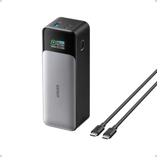Anker 737 Power Bank, 140W Max 3-Port Laptop Portable Charger, 24,000mAh, Smart Display, Compatible with iPhone 16 / 15 / 14 Series, Vision Pro