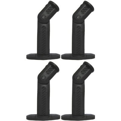 VideoSecu 4 Black Deluxe Universal Speaker Mounts/Brackets for Walls and Ceilings 1YQ