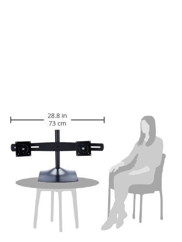 Ergotron DS100 Dual-Monitor Desk Stand, Horizontal, Black