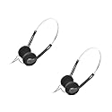 aoukoslt 2 Pcs Retro On Ear Headphones, Wired Stereo Headphones, Lightweight Portable Headphone with Adjustable Headband, Cassette Player, Over-Ear…