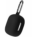 Geiomoo Silicone Case Compatible with JBL Live Pro TWS 2, JBL Live Pro+ TWS Protective Cover with Carabiner (Black)
