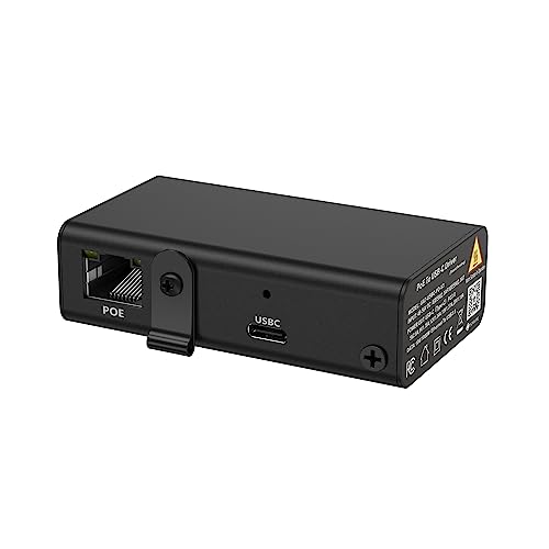 PoE Texas Gigabit PoE+ to USB-C Adapter - 25 Watt Power and Data Delivery - Active IEEE 802.3at Power and Ethernet Adapter with an Aluminum Housing