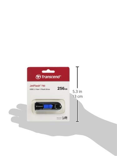 Transcend 256GB JetFlash 790 USB 3.0 Flash Thumb Drive, Black