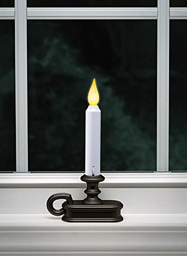 Xodus Innovations FPC1215A-6 Battery Operated Dusk to Dawn Light Sensor Window Candle with Flicker or Steady On Flame Setting, Pack of 6