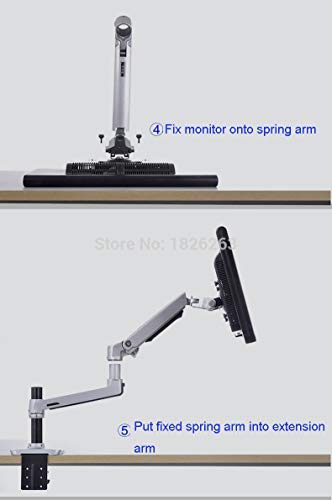 XSJ8013C Aluminum Alloy Ultra Long Arm LED LCD Monitor Holder Table Clamping Full Motion Monitor Mount Support (Black)