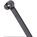TY25MX Ultraviolet BLACK Cable Tie 50lb 7" UV Nylon with Stainless Steel Locking Device Military Specified (MIL-SPEC MS3367-1-0) 1000 Per Bag