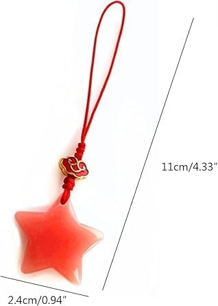 Seadiquiet Glow in Dark Star Pendant Phone Chain Charm, Luminous Star Keychain Hanging Rope Lovely Phone Strap Bag Decor