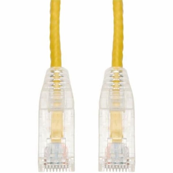 AddOn ADD-7FSLCAT6-YW 7 ft. CAT 6 28 AWG Slim PVC Snaggles Clear Ethernet Cable, Yellow