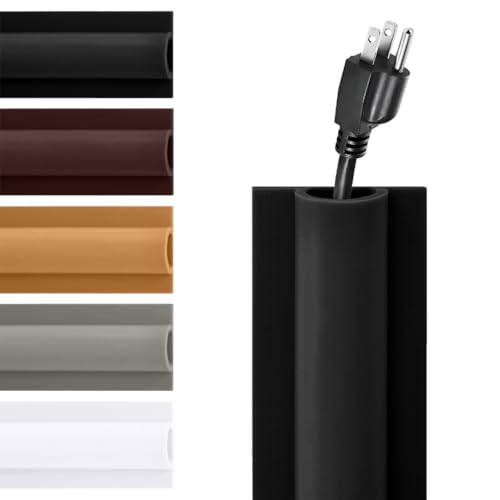 Rubber Bond TV Cord Hider Cable Protector - Strong Self Adhesive Wall Cord Cover Cable Hider - Low Profile Cable Management Wall Cord Concealer Cable
