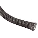 Techflex 1 Inch Flexo Clean Cut Braided Cable Sleeve - Black - 25 Feet