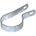 Galvanized Steel Chain Link Tension Band, Durable Steel Chain Link Fence Hardware, Rust-Resistant, Easy Install, Includes Required Bolt (3, 1-3/8")