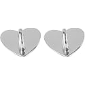 2pcs Silver Heart Phone Adhesive Finger Ring Geometry Metal Phone Holder Charm Hook for DIY Hanging Supplies Phone Keychain Accessories,Stands