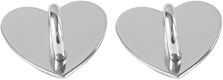 2pcs Silver Heart Phone Adhesive Finger Ring Geometry Metal Phone Holder Charm Hook for DIY Hanging Supplies Phone Keychain Accessories,Stands