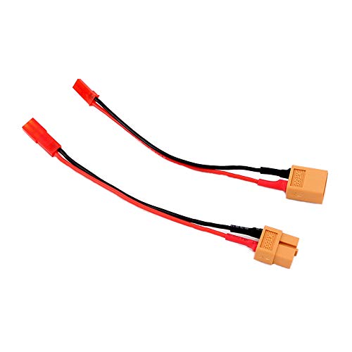 2pairs JST Male to XT60 Male/JST Female to XT60 Female Adapter with 10cm 4in 20awg Wire(BDHI-13)