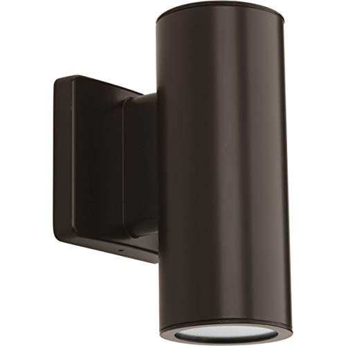 Progress Lighting P563001-020-30K Cylinders Collection 3" LED Modern Outdoor Small Up/Down Wall Lantern Light, 3-1/3 Inch Diameter, Antique Bronze