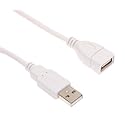USBGear 1ft White UltraFlex USB 2.0 A Male to A Female Extension Cable - High-Speed Data Transfer, Shielded for Signal Protection