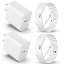 iPhone Charger Fast Charging?MFi Certified? 2Pack 20W PD USB C Wall Charger 6&10FT Cable Fasting Charging Adapter Compatible with iPhone 14Pro/13