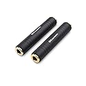 Cable Matters 2-Pack 1/4 Coupler TRS Extension Adapter (1/4” TRS Female to Female Adapter)