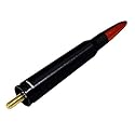 VMS RACING 50 Cal Caliber Black RED TIP Bullet Antenna Heavy Gauge Billet Aluminum Short Compatible with Harley Davidson Road King Road Glide Electra