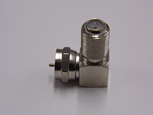 Adapter 90° Degree Right Angled F Female to F Male 75 Ohm (2 Pack)