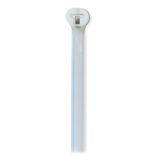 Thomas & Betts TY526M 11" Natural Cable Ties, 30 lb Tensile Strength, Stainless Steel Barb and Infinite Locking Positions, Corrosion Resistant Nylon