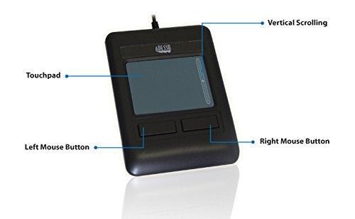 Adesso ATP-400UB - Browser Cat, 2 Button USB Touchpad for PC and Mac,Black