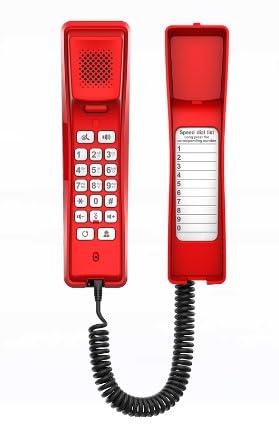 Fanvil - Hotel Phone, 2 SIp Lines, 10SIP Dial Keys, 1 Programmable Key, POE, RED case