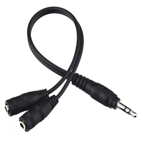 ienza Headphone Splitter for 2 Headphones/Aux Splitter 1 in 2 Out / 1 Audio Jack to 2 Speakers or Headphones (3.5mm TRS Male to 2 3.5mm TRS Female)