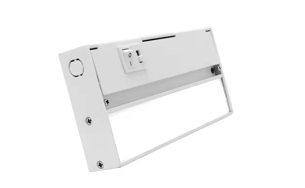 9 Inch Under Cabinet LED Light, Hardwire/Linkable White, 120VAC, 60Hz, 50mA, 300 Lumens, 2700K, 90 CRI with Knockout, Contractor Electrician Grade