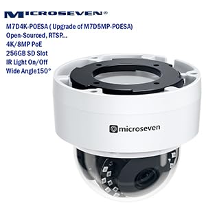 MICROSEVEN M7D4K-POESA 4K (8MP) IP POE Professional Open Source Security Vandalproof Dome Camera