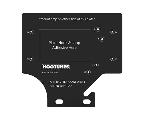 Hogtunes RG4CH-AA 2 or 4 Channel Amplifier Mounting Plate, Fits 1998-2013 Harley-Davidson Road Glide Models