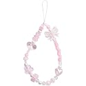 NexusPulse Pink Acrylic Beaded Mobile Phone Straps Anti-Lost Hand Strap Pendant Hanging Rope Phone Wrist Hand Lanyard Home Cell Phone Charms Button